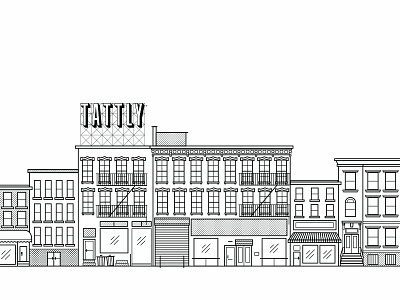 Tattlyn brooklyn buildings illustration print tattly