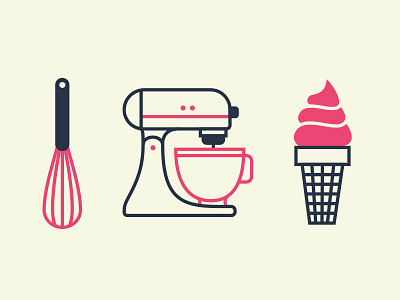 We All Scream for Ice Cream bakery baking ice cream icon icon design icons illustration pattern