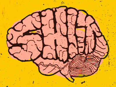 Shit For Brains brain illustration typography