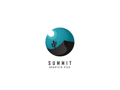 Summit - Mountain Peak 3d clever colorful desert logo moon mountain night summit xalion