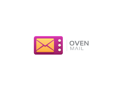 Oven Mail - Logo Mark 2d almost flat colorfull mail orange oven pink sale xalion