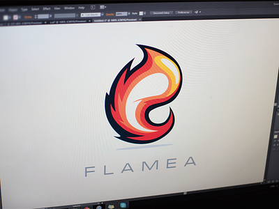 Flamea - Logo Mark cartoonish colors design fire fire logo flame letter logo mark orange xalion