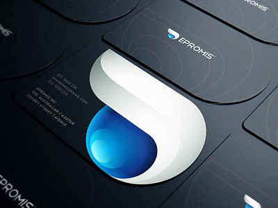 Branding Identity for EPROMIS behance blue clean dark different gloss glow identity logo mark metalic modern