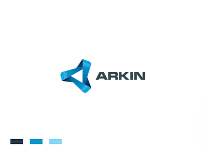Arkin - Logo Mark arkin blue colors corporate design fold logo mark shape simple tri xalion