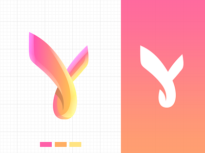 Yesvite Logo design colorful design fun glossy happy letter logo orange pink unique xalion y