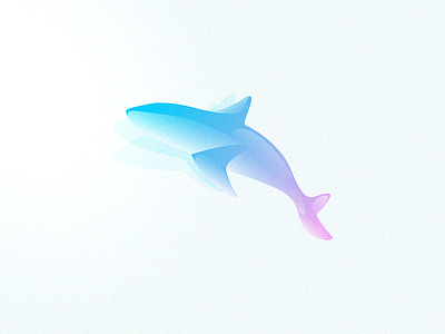 Whale - Wind Animals animal blue glossy logo mark pink purple simple usama wind xalion
