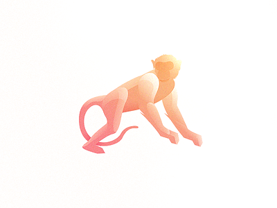 Monkey - Wind Animal animal glossy logo monkey orange simple usama wind xalion