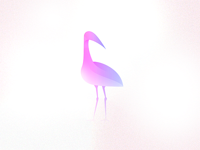 Wind Animal - White Ibis animal behance bird blue ibis logo mark purple simple usama white wind