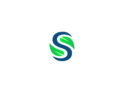 S - Leaf Logo Mark blue concept green leaf letter logo mark s usama xalion