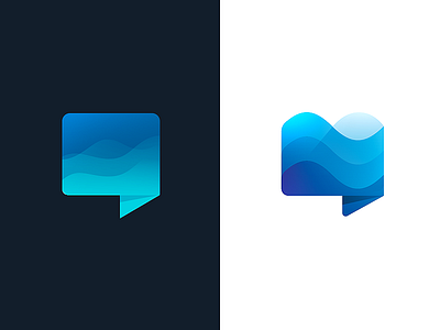 Chat Wave - Logo Mark Variations audio blue chat concept form logo sound variation wave