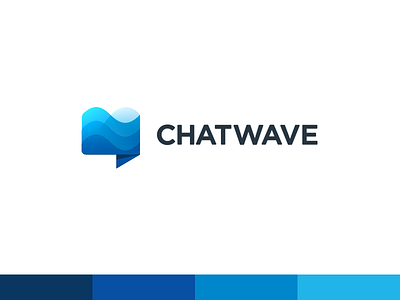 Chat Wave - Logo Mark blue chat colors corporate gradients logo mark ocean pallet usama wave xalion