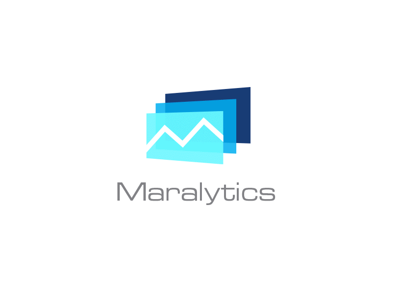 Maralytics - Logo Mark analytic blue concept dashboard design gif logo m variations