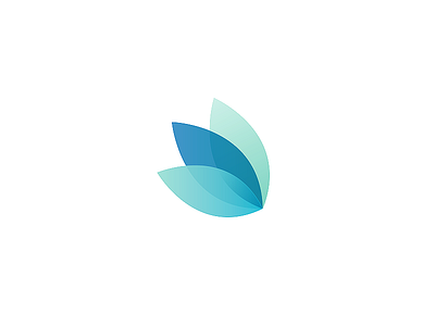 Corporate Floral Mark awan blue clean corporate design flower gradient green logo mark soft wings
