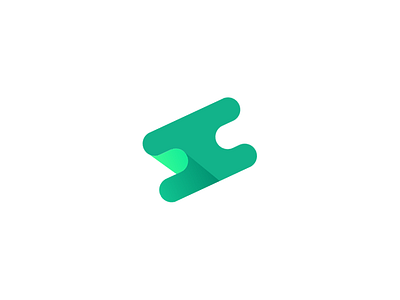 S + C Logo Mark c concept design green inside letter logo mark negative s smash space