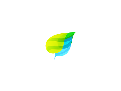 Water + Leaf Logo V2 clean concept corporate enviornment green leaf logo mark natural pop water
