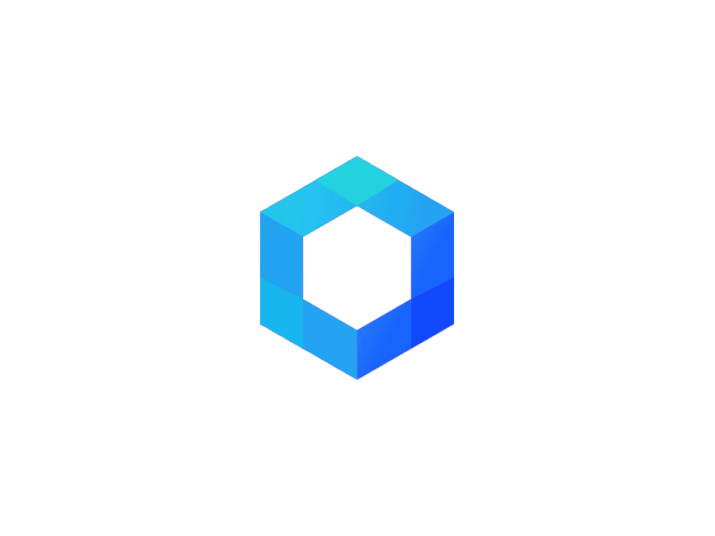 Cubico - Logo Mark blue cube elegant iconic logo mark purple simple transition