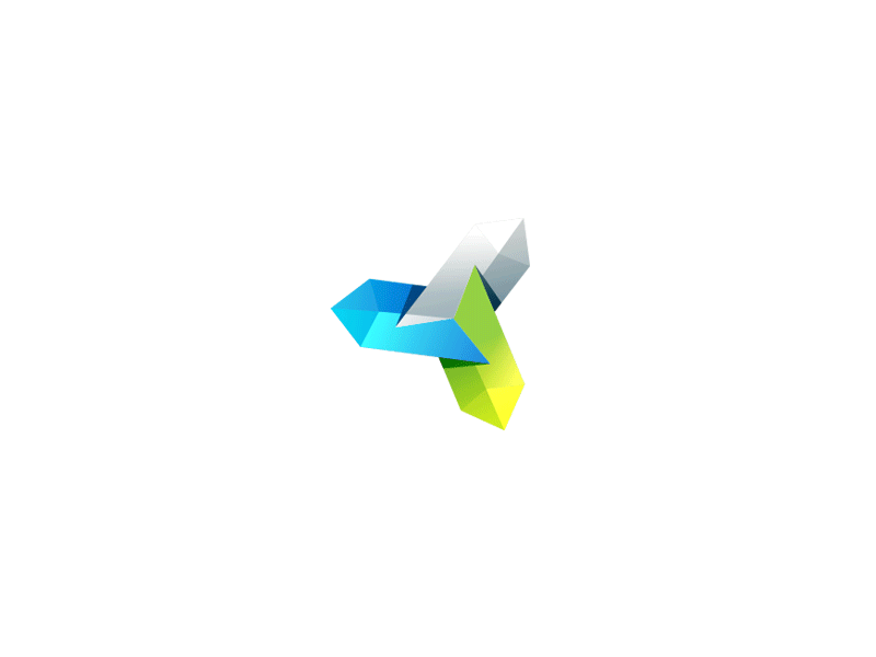 Quartz - Logo Mark blue branding crystal design gradient green grey identity logo quartz simple tri