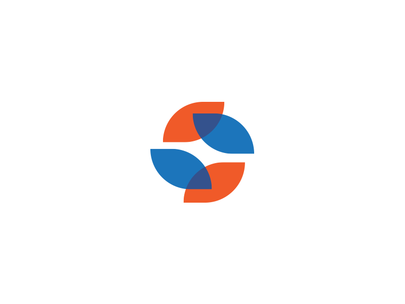 Corporate - Logo Mark WIP blue business combo concept design logo mark orange overlay plain simple wip