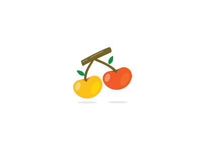 Cherry Pop - Logo Mark branding cherry clean corporate cute leaf leaves logo mark orange simple yellow