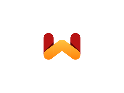 W House - Logo Mark brand clever estate house letter logo mark orange real simple w