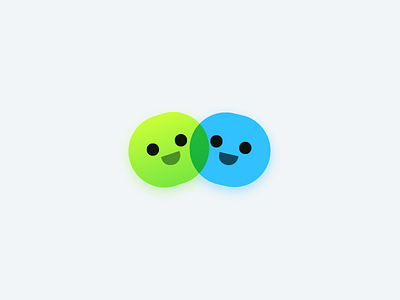 Logo Mark - Simple Idea blue face green happy icon simple smiley