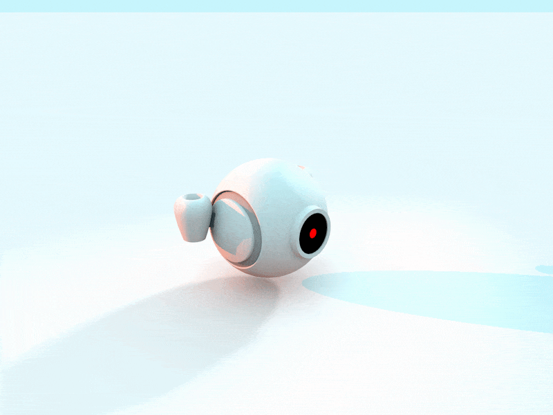 Robot - 60fps 3d c4d clean minimal render robot sci fi soft white