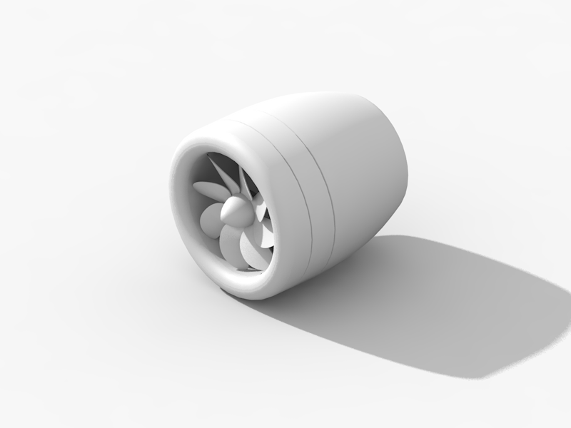 Clay render - Plane engine rotor