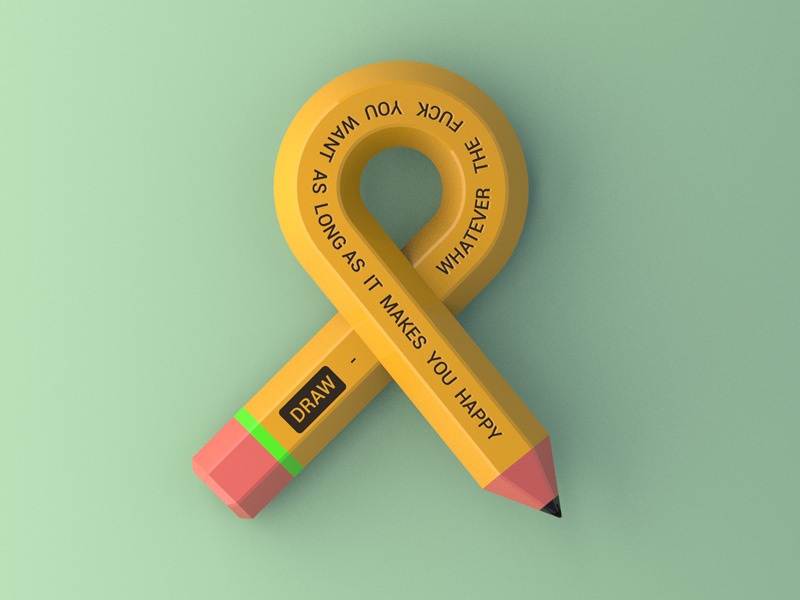 Pencil - Daily 3D ampersand c4d pencil 3d daily 3d