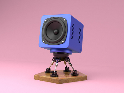 Speaker Robot - Daily 3D 3d bot c4d cinema 4d daily freebie metalic render robot speaker tutorial