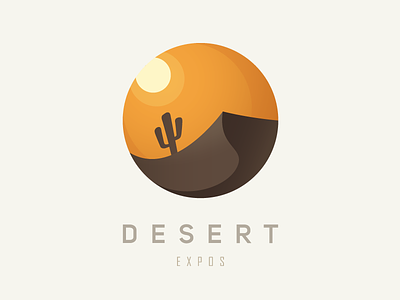 Logo Mark - Desert Expos 3d brown circle circular color colorful desert expos gradient logo orange retro sand simple sun xalion yello