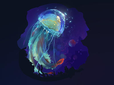 jellyfish design illustration jellyfish underwater