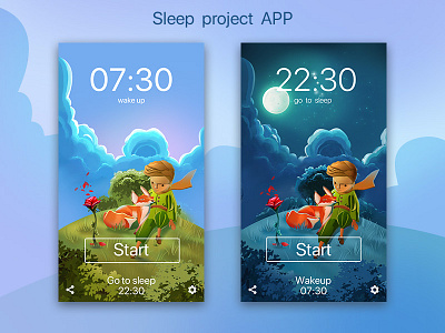 Le Petit Prince's theme wallpaper alarm app clock day night prince sleep ui wakeup wallpaper