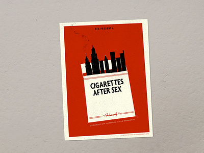 Cigarettes After Sex Poster buildings illustration mid century midcentury neptune theater neptune theater seattle smith tower stg