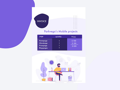invoice project banner ads branding design agency elegant hire me invoice design landing page photoshop simple typography website