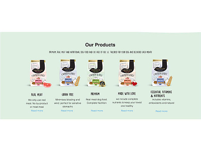 Products dog's food app banner ads branding design dog food elegant flat hire me illustration landing page logo photoshop poster print products simple typography ui web website