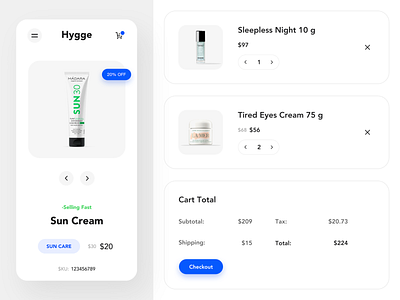 Skincare e-commerce app design e commerce skin care typography ui