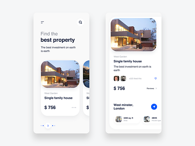 best property app best property card card package design e commerce hire live ui