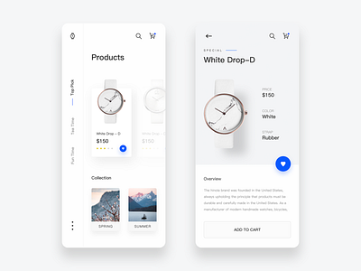 E-commerce watch app card clock design e commerce e commerce app ui watch