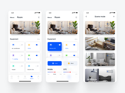 Smart home app app card card package concept smart home appliances design home smart appliances household appliance intelligent smart home ui