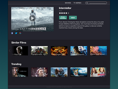 Streaming Media UI dark movies sketch streaming the internets tv ui video web app