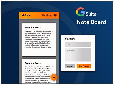 Concept UI for Note Board in Google G Suite android behance design dribbble google google design google ui invision ios materialdesign mobile sketch ui ux