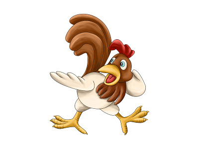 Scared Chicken animal art cartoon childrens illustration design illustration