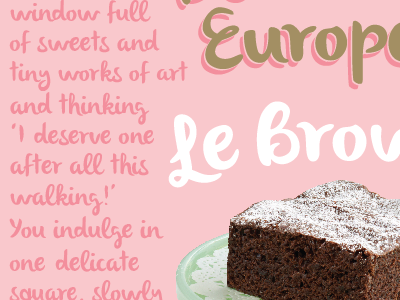 brownie mix cake food french label package design packaging pink sell copy type
