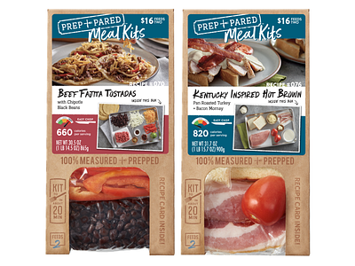 Prep+Pared Meal Kits bacon blue box chef fajita food food packaging fresh label label design logo meal kit mockups package design packaging prepared redesign type window