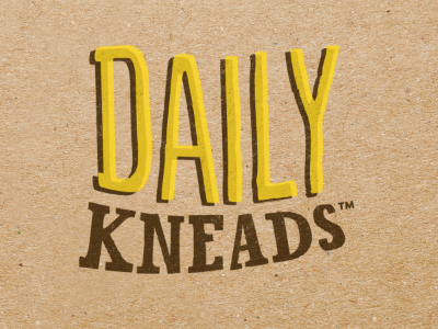 Daily Kneads bakery logo bakery brown kraft yellow