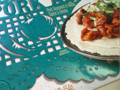 Mexican Entree Packaging food frozen papel picado pork varnish