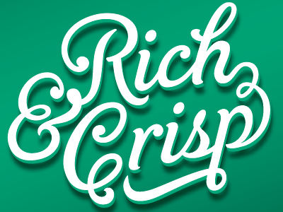 Rich & Crisp Crackers emerald fancy lettering packaging script