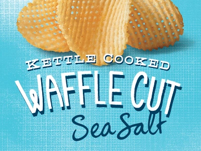 Waffle Cut Chips bag blue film lockup packaging type