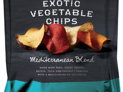 Exotic Veggie Chips Packaging chalkboard film metallic photography type