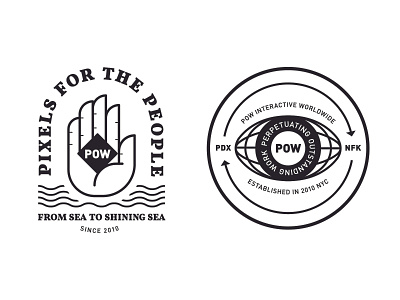 Pow Badges WIP badge black and white brand identity branding design graphic graphic design illustration typography vector